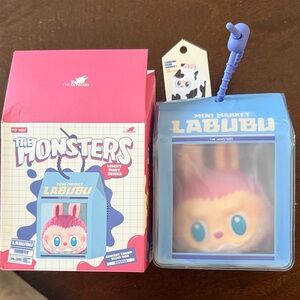 New Labubu the monsters pop Market mini wracky market- milk blue opened box
